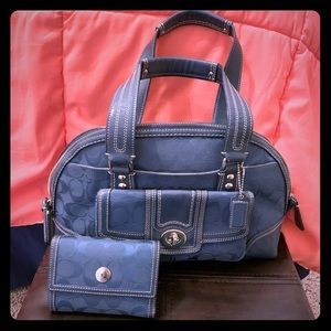 Coach Miranda Vintage Style 11085 Blue Satchel
